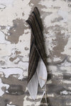 AVIVA JIFEI XUE 25 Spring and Summer Narrow Scarf AJX-SS25-NS-ECGNGS-NTGZ Mud Grid/Natural Gradient Stripes